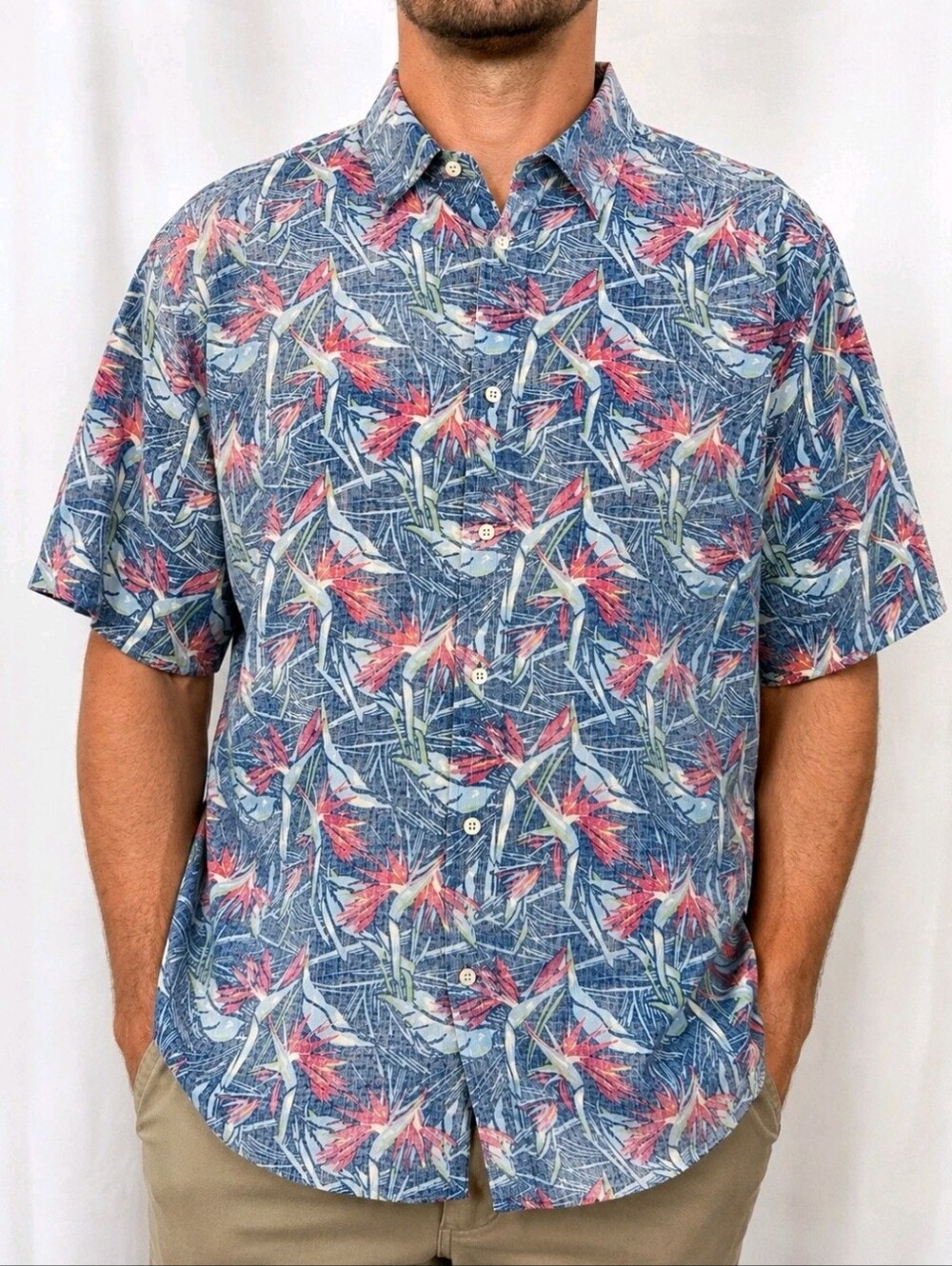 Cremieux Classics Supima Cotton Hawaiian Shirt Men's Short Sleeve Tropical - XL